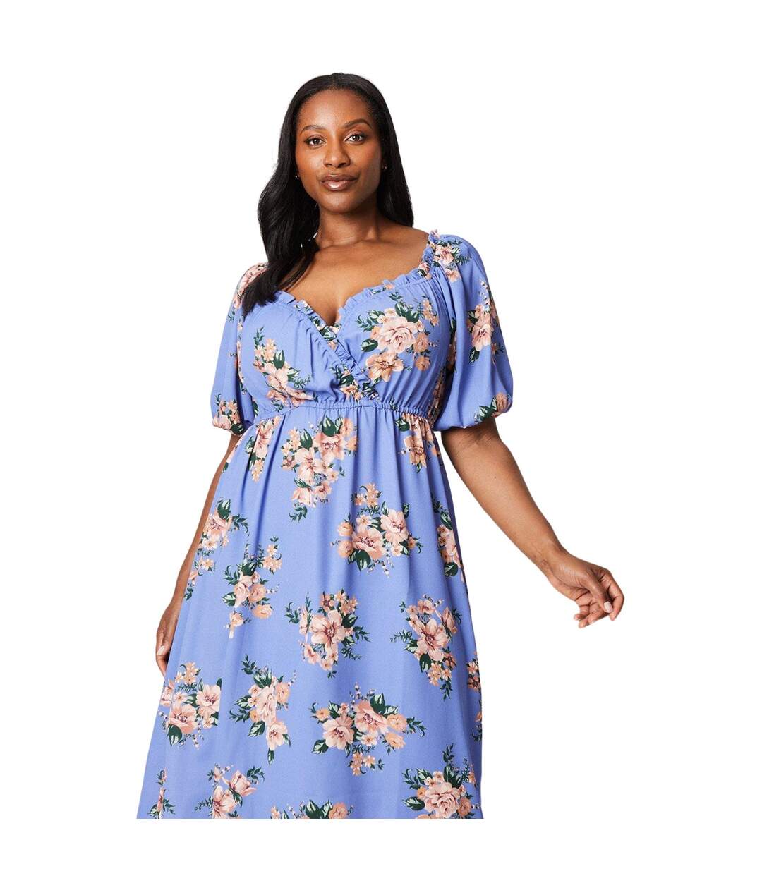 Robe mi-longue femme bleu Dorothy Perkins-3