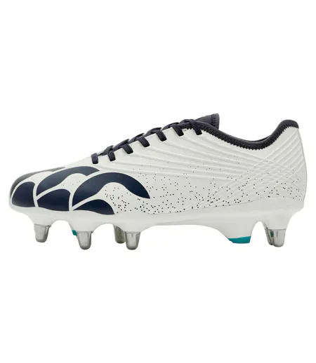 Mens Stampede Groundbreak Pro Soft Ground Rugby Boots White Canterbury