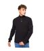 Mens wellburys chunky knit jumper black Crosshatch-1