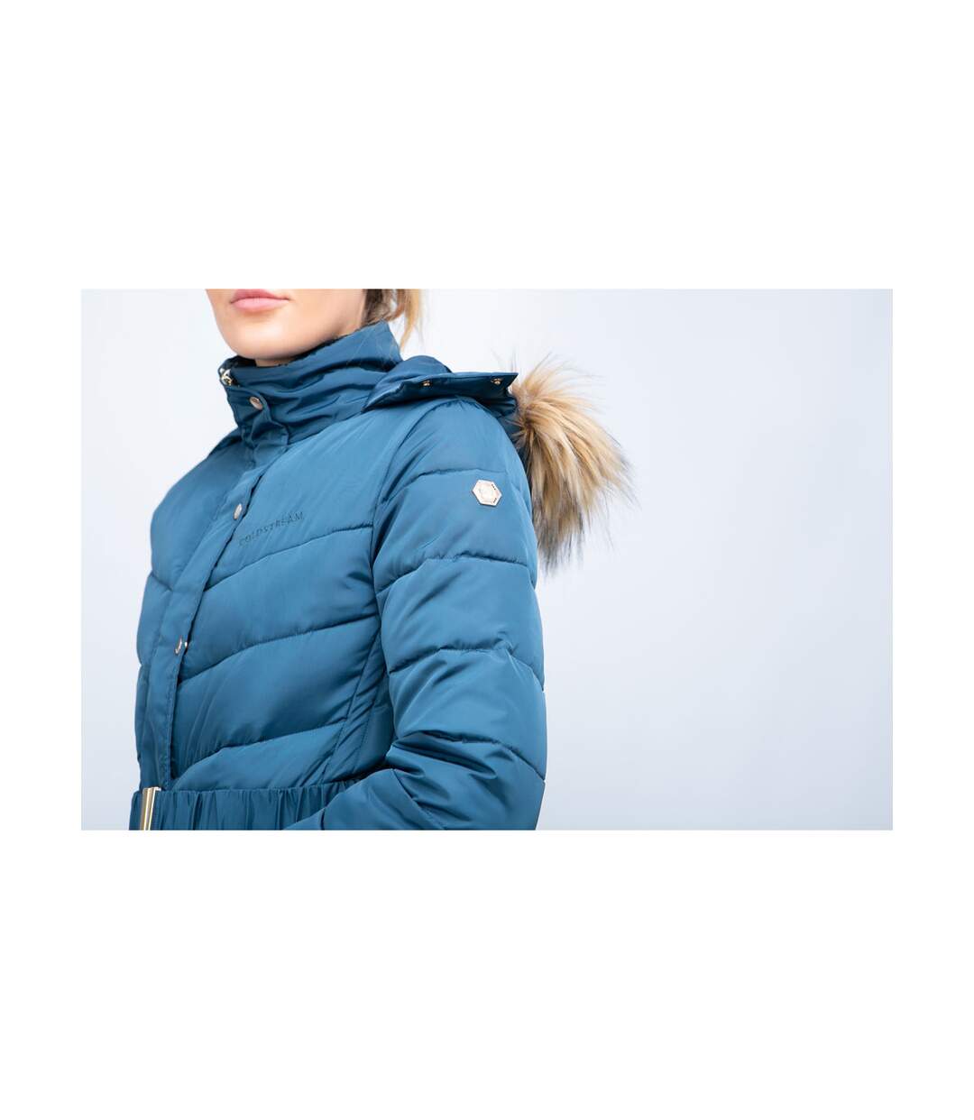 Womens/ladies cornhill padded jacket cool slate blue Coldstream-3