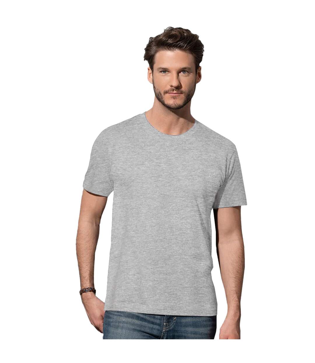 T-shirt confortable homme gris clair chiné Stedman-3