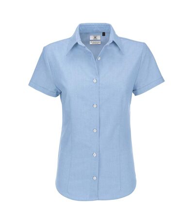 B&C Ladies Oxford Short Sleeve Shirt / Ladies Shirts (Blue Chip)