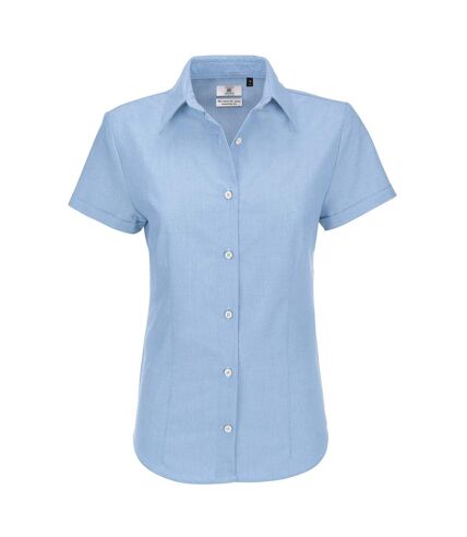 B&C Ladies Oxford Short Sleeve Shirt / Ladies Shirts (Blue Chip) - UTBC116