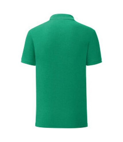 Mens iconic polo shirt green heather Fruit of the Loom