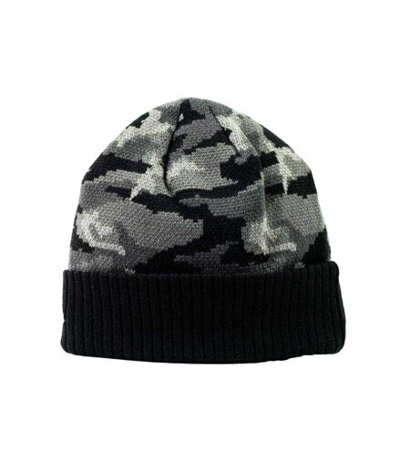 Bonnet Motif/style Écusson Noir Gris Bauer