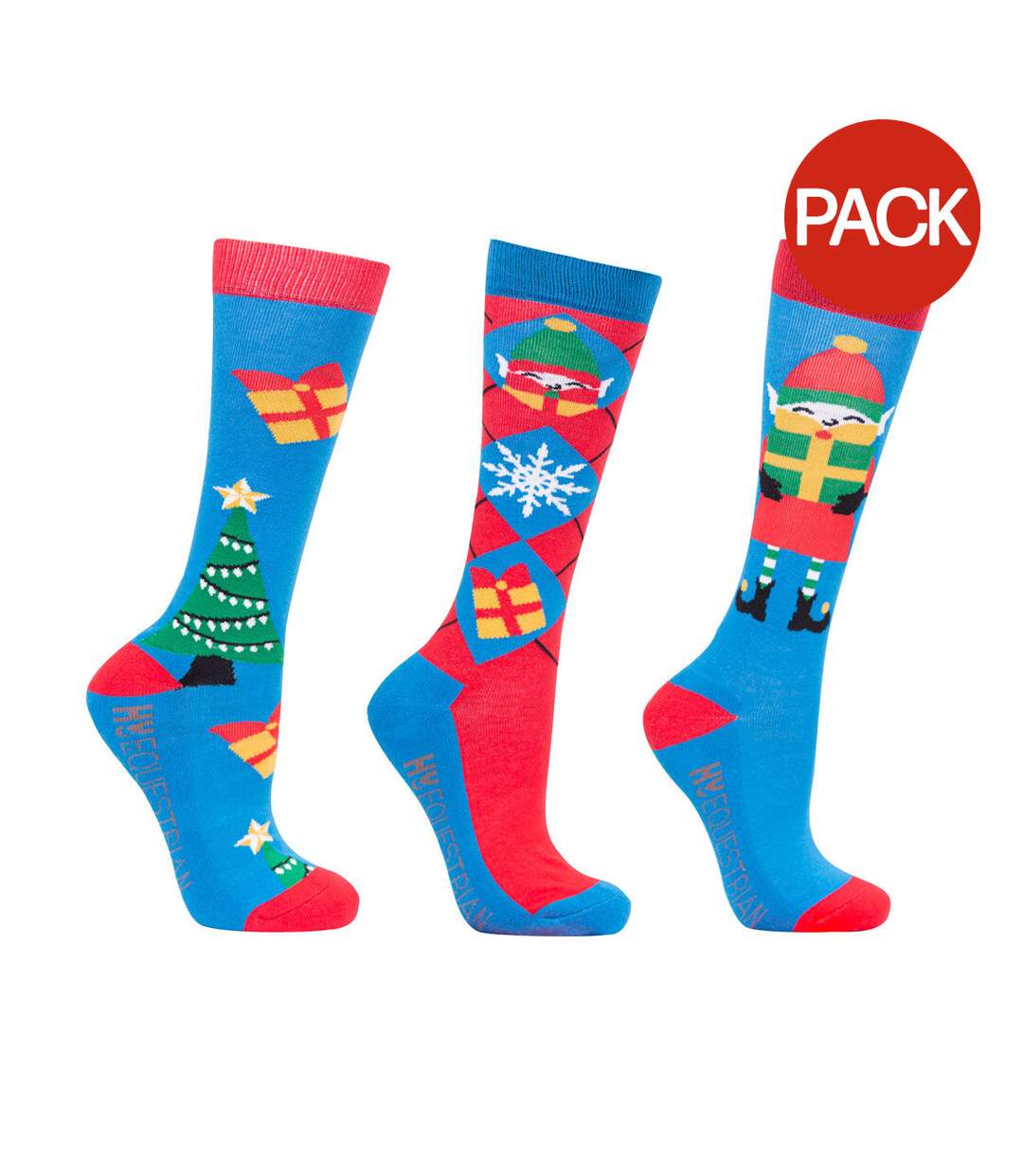 Chaussettes jolly elves femme bleu / rouge Hy-1