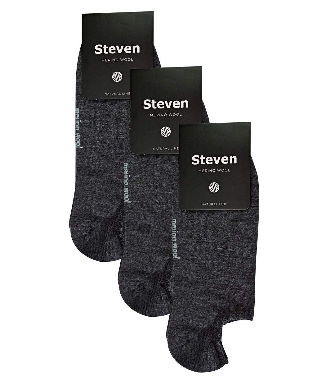 Steven - 3 Paires Homme Chaussettes Merino Basses | Chaussettes Laine Courtes