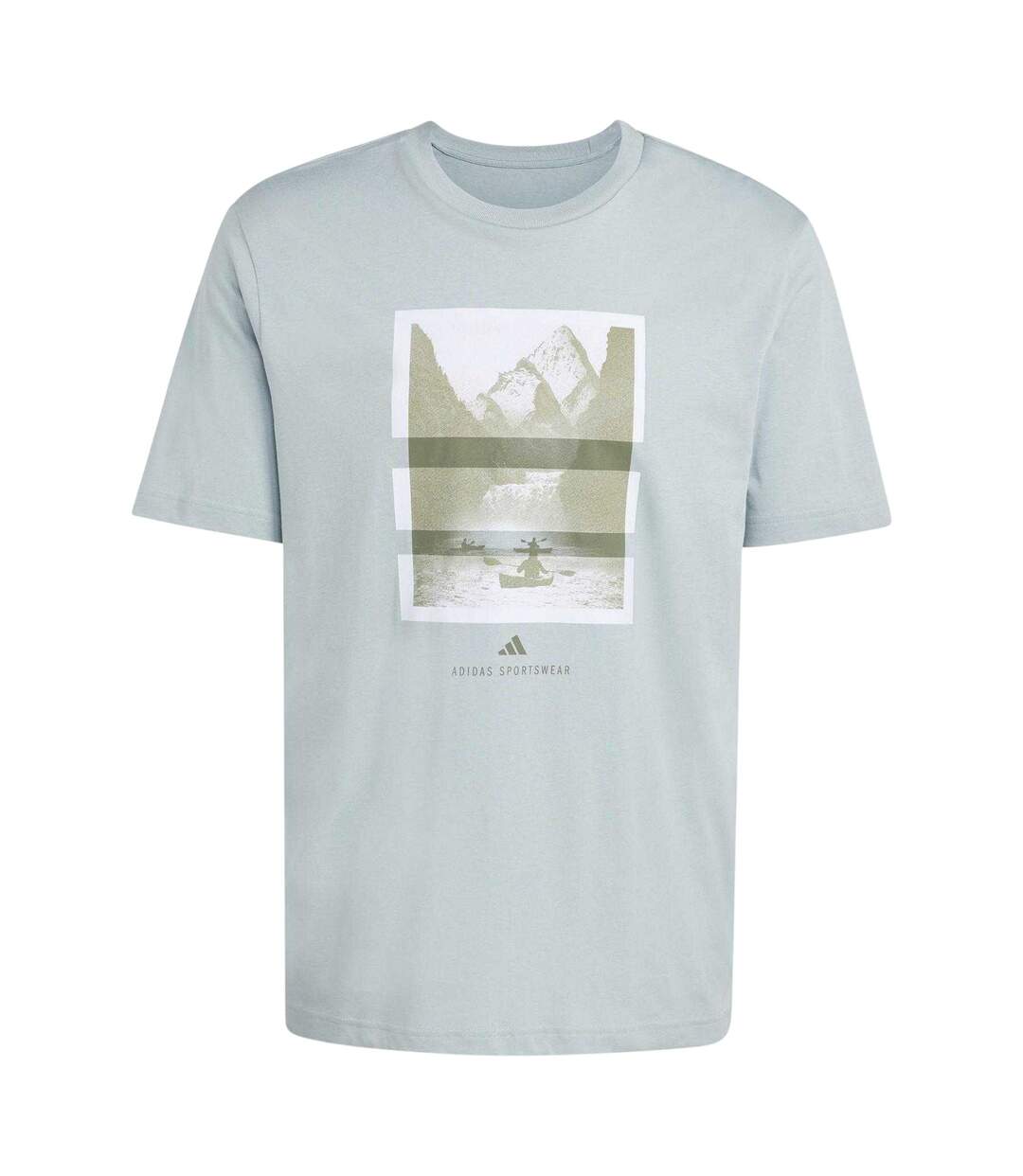 Mens Graphic Logo T-shirt Green Adidas-2
