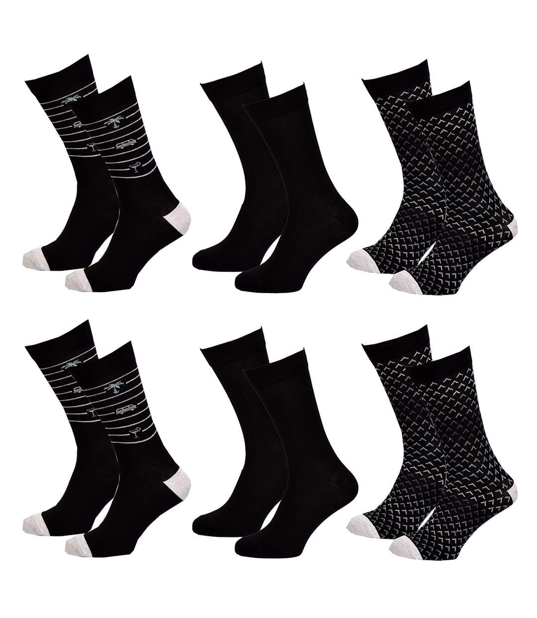 Chaussettes Homme TWINDAY Qualité et Confort-Assortiment modèles photos selon arrivages- Pack de 6 Paires SUMMER VIBES 45471