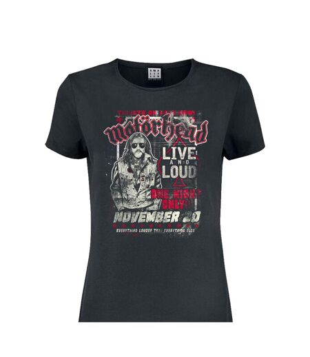 Womens/ladies one night only motorhead t-shirt dress charcoal Amplified