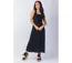 Robe longue féminine JULINE unie noire Coton Du Monde-2