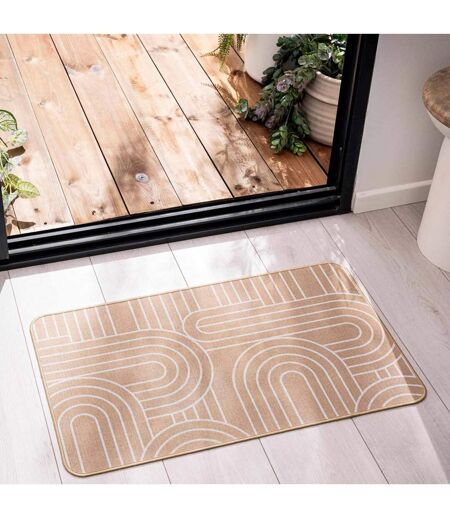 Tapis Déco Imprimé Modul 45x75cm Naturel & Blanc