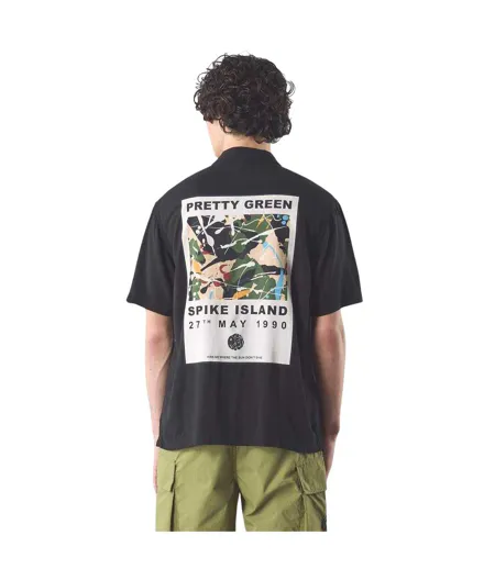 Chemise Manches Courtes Spike Island Homme Noir Pretty Green