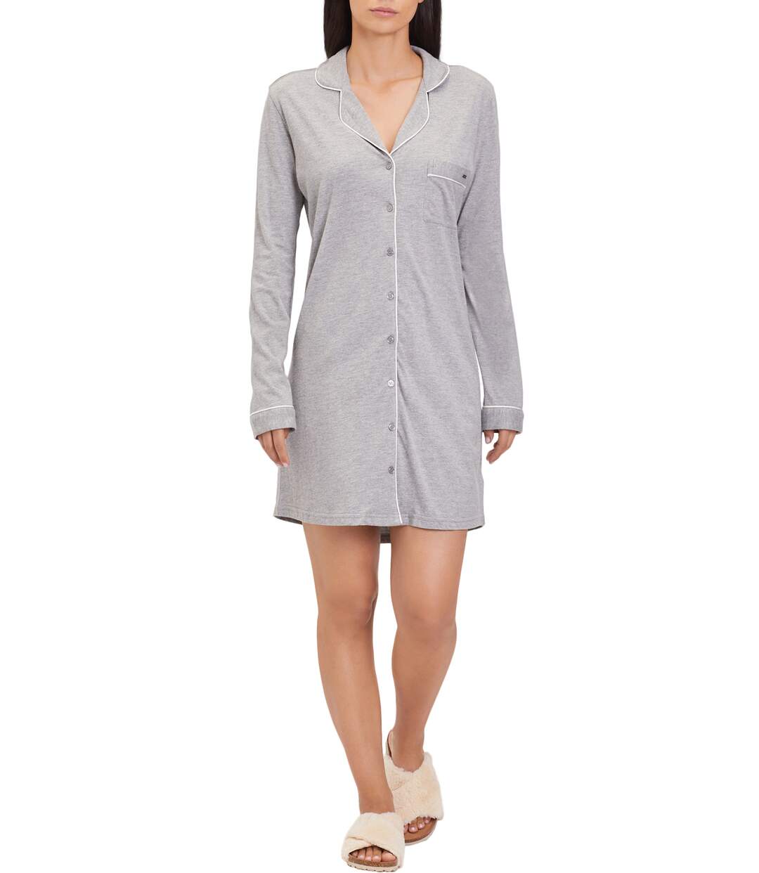 Chemise de nuit manches longues Classic Lascana-2