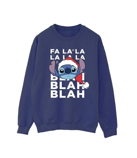 Disney - Sweat LILO AND STITCH CHRISTMAS BLAH BLAH BLAH - Femme (Bleu marine) - UTBI22624