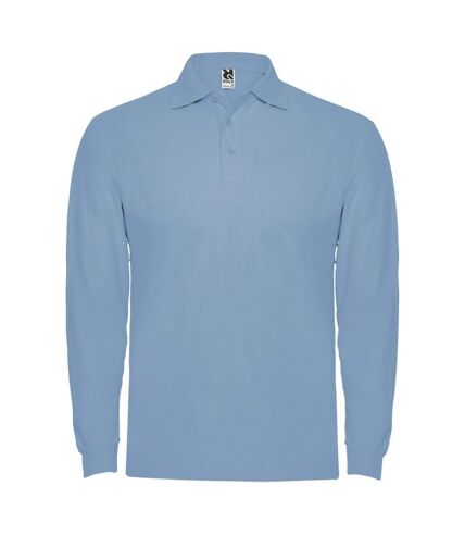 Roly Mens Estrella Long-Sleeved Polo Shirt (Sky Blue)