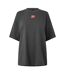 Womens/ladies Back Print T-shirt Washed Black PE Nation-2