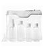 Bullet Munich Airline Approved Travel Bottle Set (Transparent/White) (7.9 x 6.3 x 1.3 inches)
