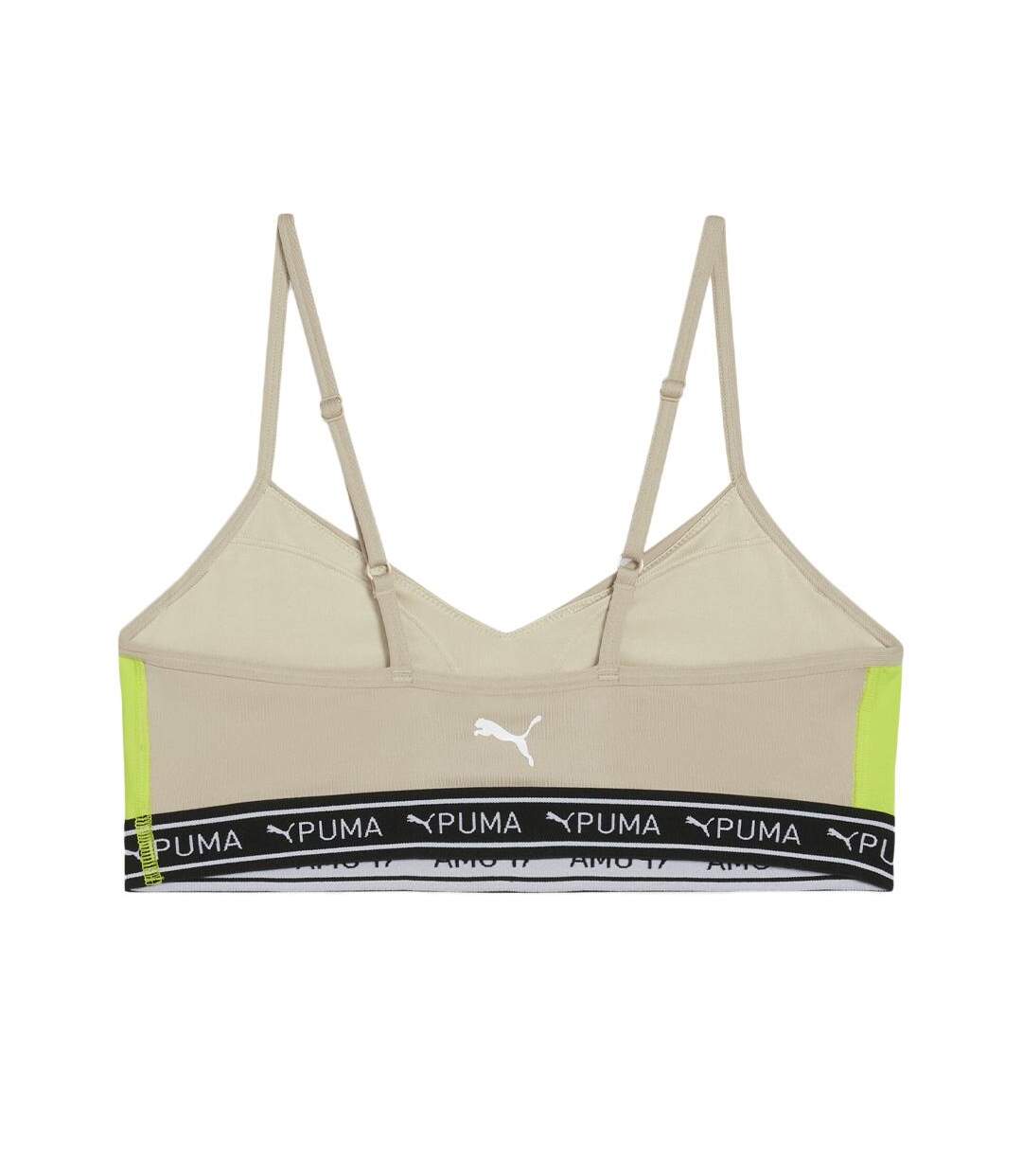 Brassière beige/jaune fluo femme puma move strong - l-2