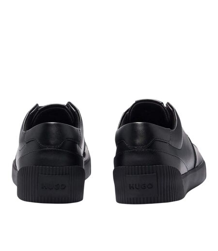 Mens Zero Leather Tennis Trainers Black Hugo