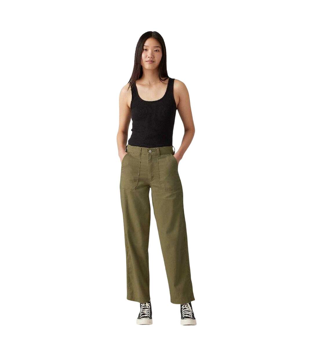Pantalon Femme Kaki Foncé Levis-1