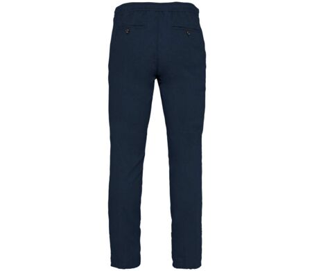 Pantalon ecoresponsable en lin et coton bio - Homme - PATS708 - bleu marine