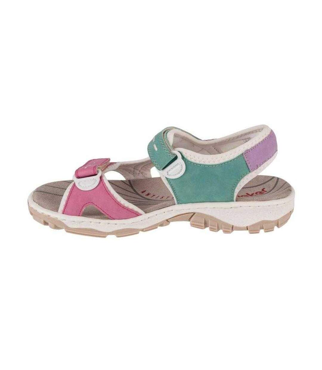 Womens/ladies Open Toe Sandals Multicoloured Rieker-2