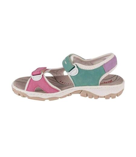 Womens/ladies Open Toe Sandals Multicoloured Rieker