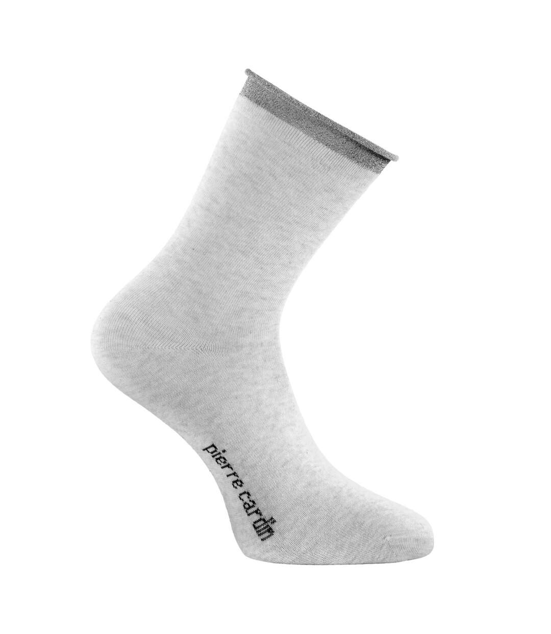 6 paires de chaussettes chinées et fil lurex femme Hand made Silver Pierre Cardin-3