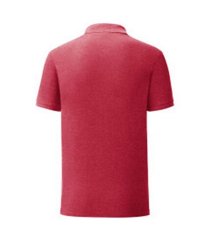 Mens iconic polo shirt heather red Fruit of the Loom