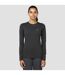 Ladies Fleece Crew Neck Top with Thumb Loops for Winter Hiking-4
