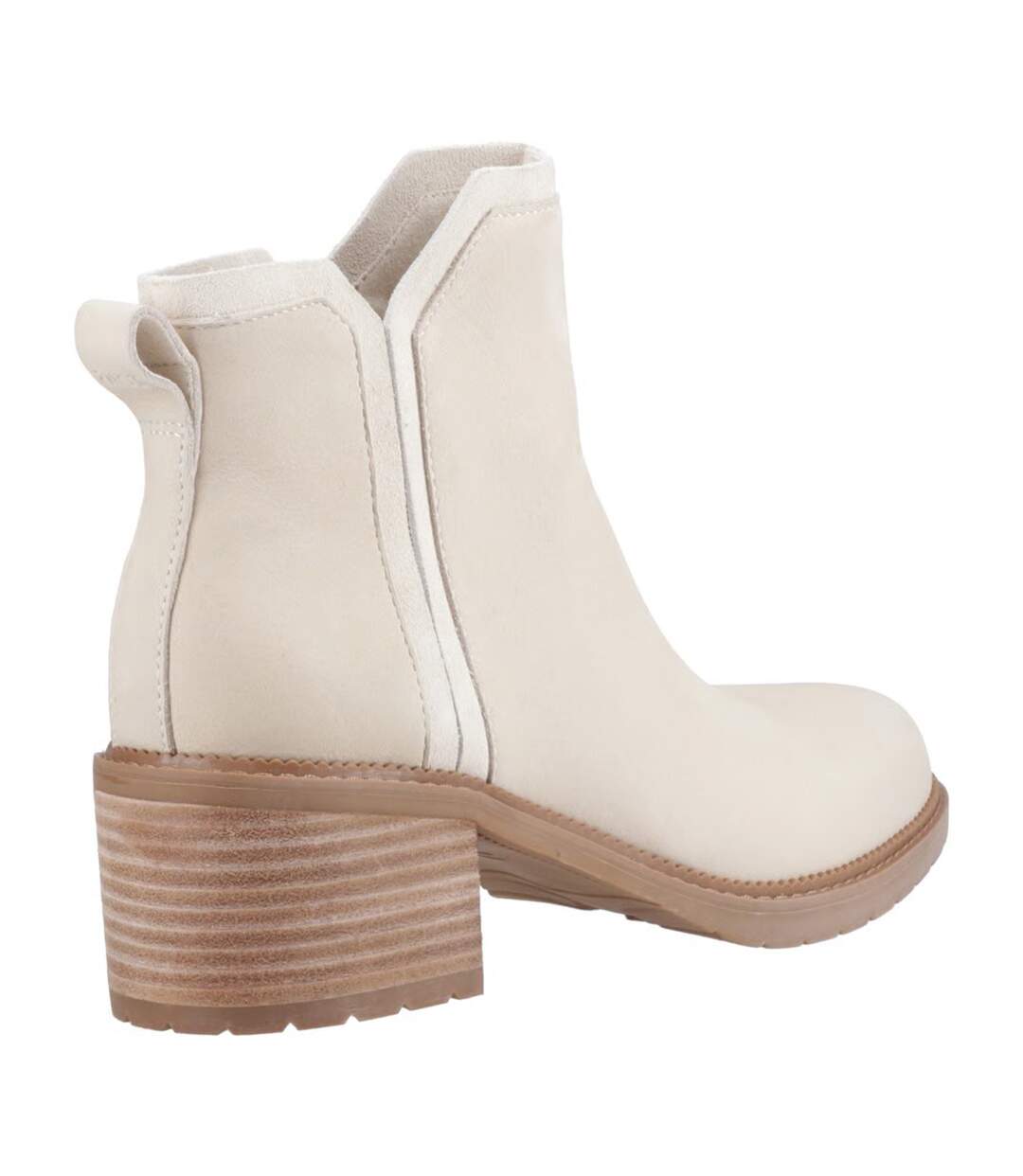 Womens/ladies Hailey Leather Ankle Boots Beige Toms-2