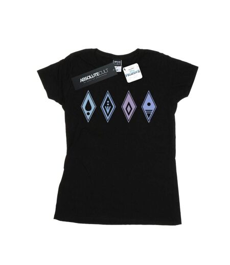 Disney T-shirt en coton Femme/Femme Frozen 2 Elements Symbols (Noir) - UTBI21654