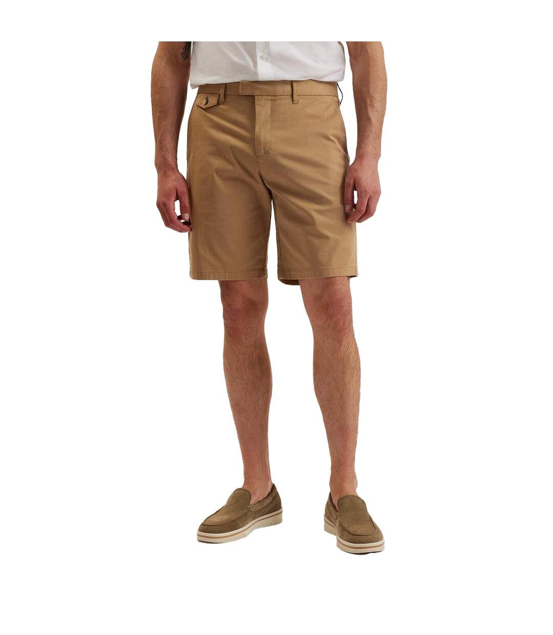 Mens Alscot Cotton Blend Chino Shorts Tan Ted Baker-1