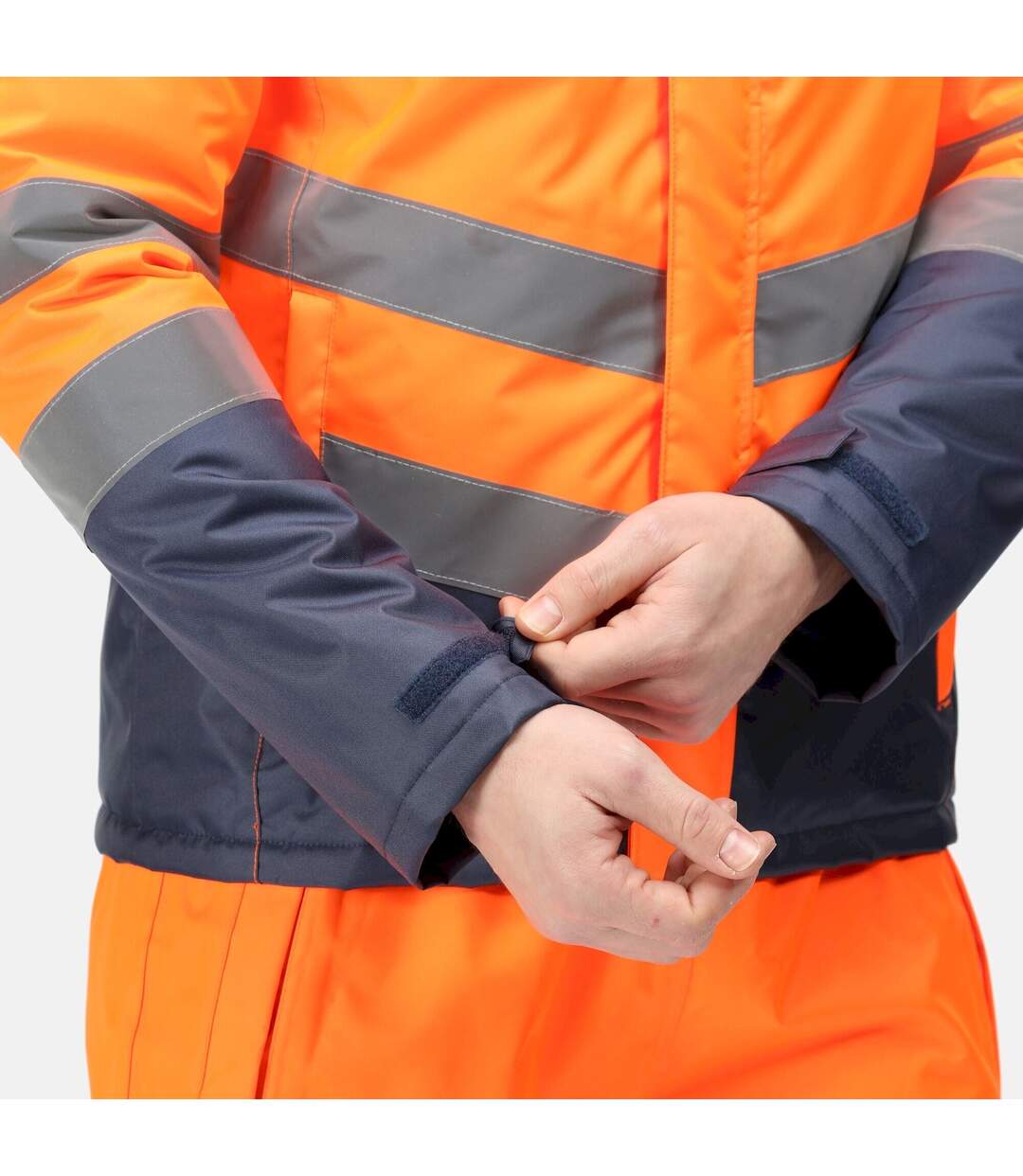 Mens hi-vis waterproof jacket orange/navy Regatta-4