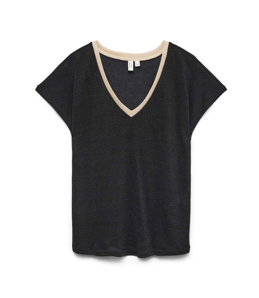 T-shirt noir femme vero moda gita-1