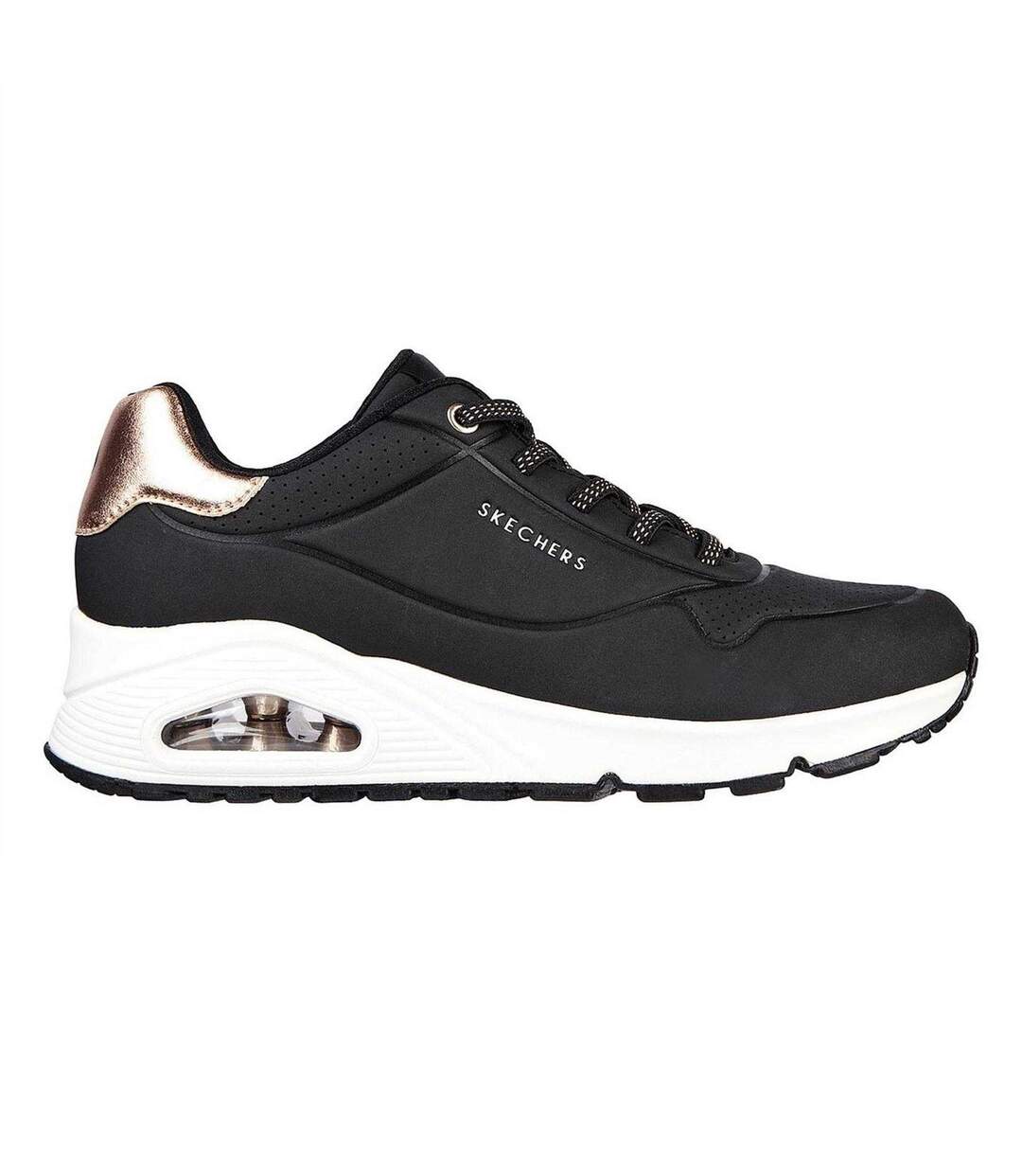 Baskets Uno Stand On Air Femme Noir Métallisé Skechers-3