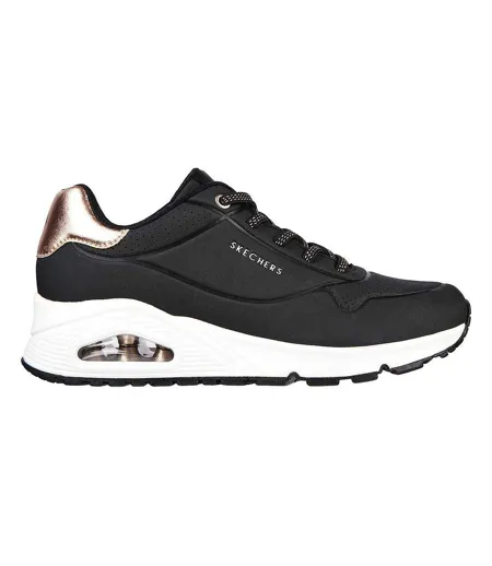 Baskets Uno Stand On Air Femme Noir Métallisé Skechers
