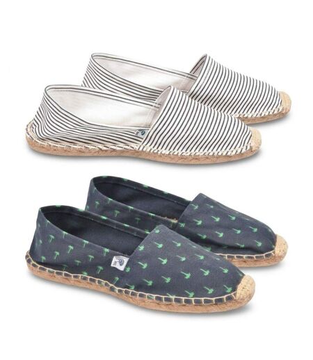 OZABI Pack 2 Paires Espadrilles Homme Semelle Corde Jute