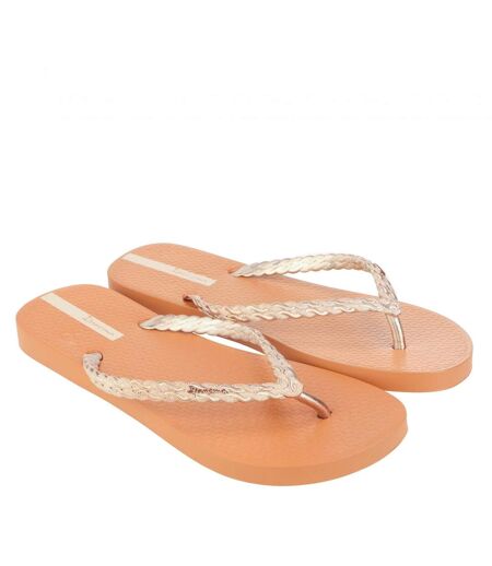 Womens/ladies exuberance chrome flip flops tan Ipanema