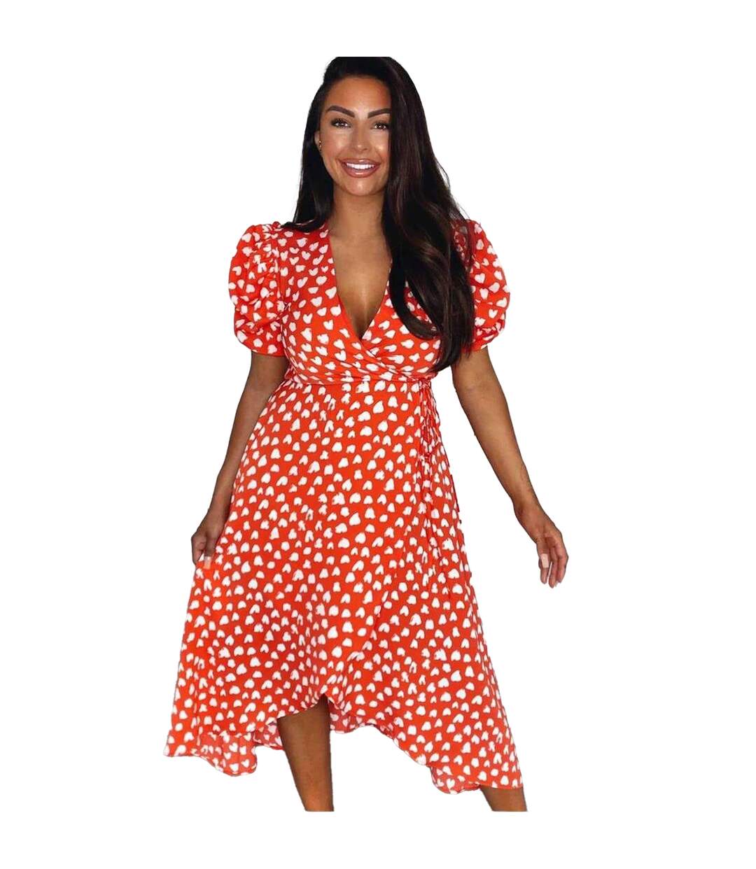 Robe Portefeuille Motif/style Cœurs Femme Rouge AX Paris-4