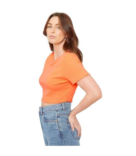 T-shirt Court Motif/style Uni Femme Orange Be You