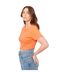T-shirt Court Motif/style Uni Femme Orange Be You-4