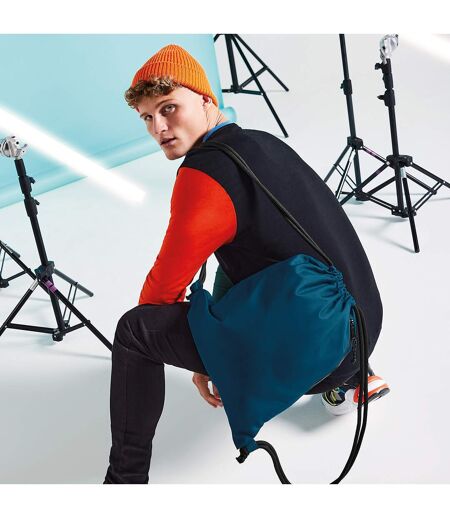 Unisex Adult Recycled Drawstring Bag One Size Petrol Blue Bagbase
