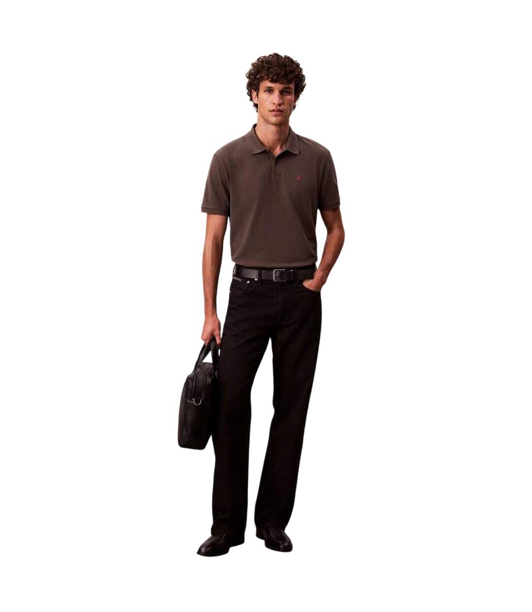 Polo Homme Vert Kaki Foncé Calvin Klein-4