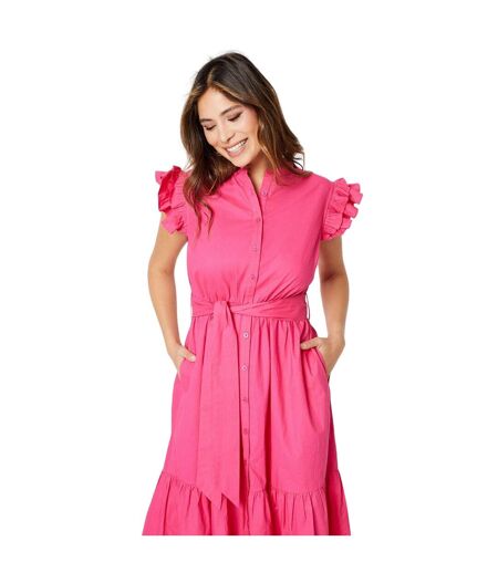 Robe mi-longue femme framboise Principles