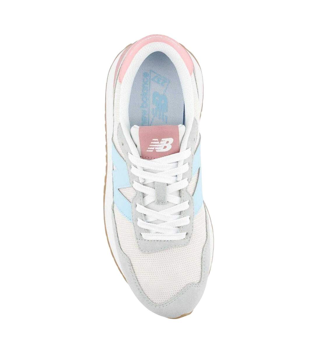 Womens/ladies 237 Classic Suede Trainers White Blue Pink New Balance-2