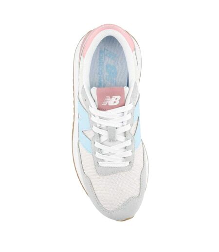 Womens/ladies 237 Classic Suede Trainers White Blue Pink New Balance