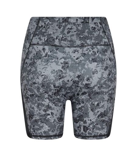 Womens/ladies Marble Athletic Cycling Shorts Grey Everlast