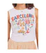 Womens/ladies Barcelona Graphic Print Cropped Tank Top White Daisy Street-3